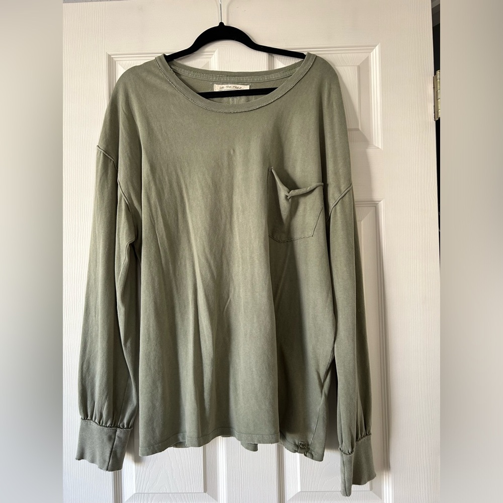 Free people Fade Into You Tee in olive; size L; $50